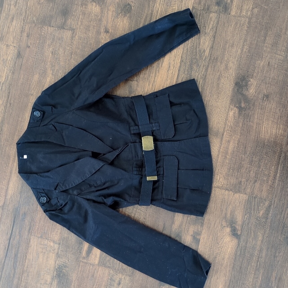 Navy Blue Belted Blazer